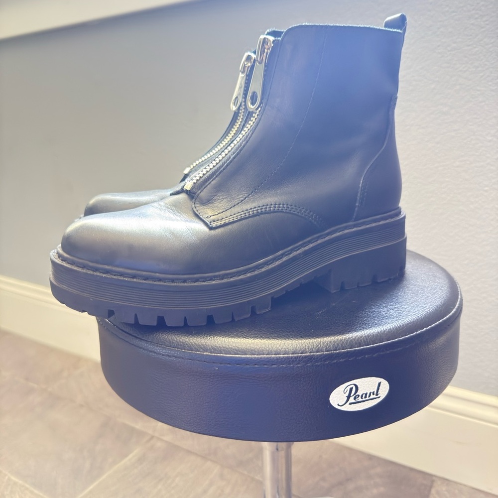 Marc Fisher Black Ankle Boots with Chunky Sole